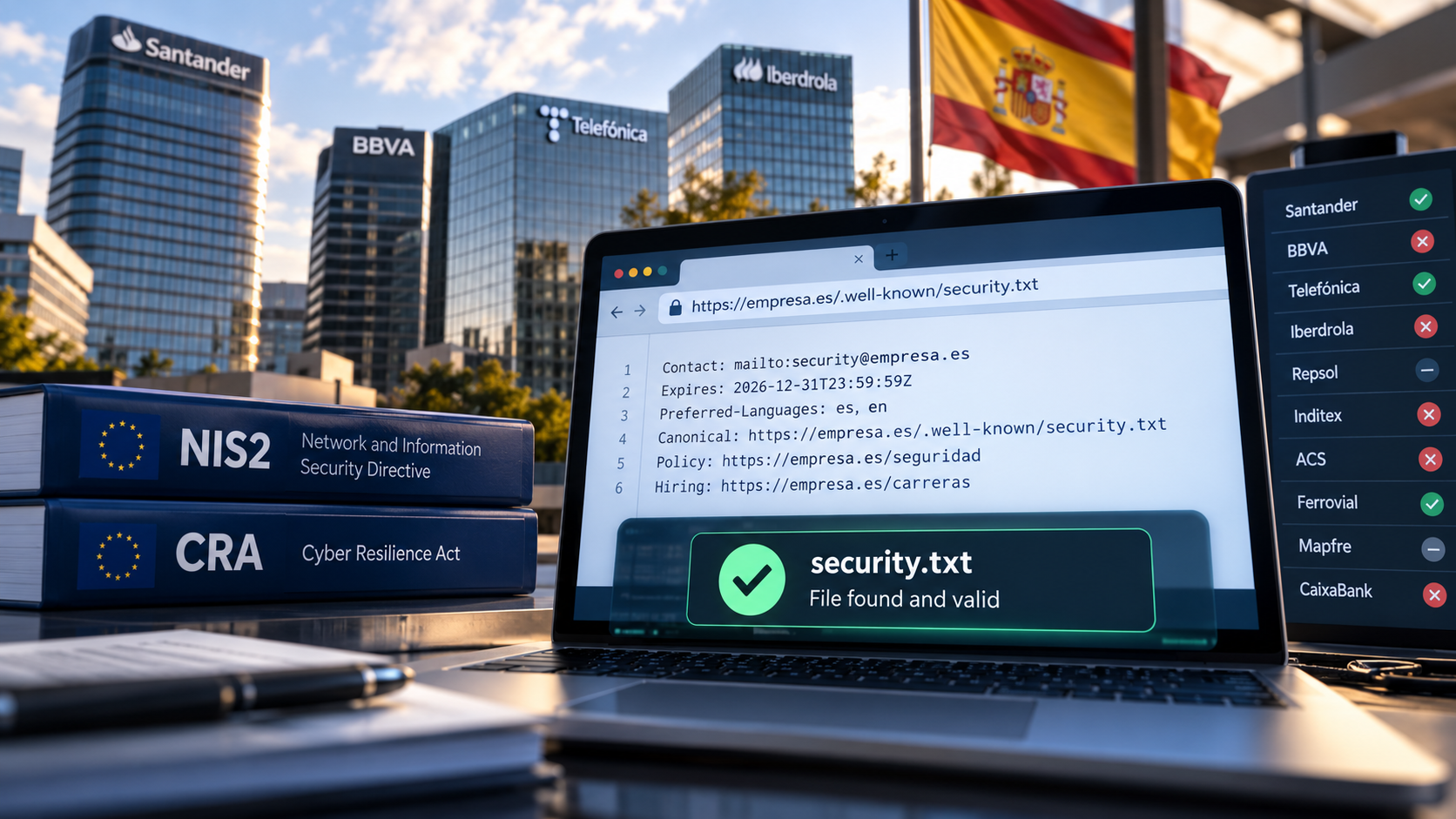 Pedimos el security.txt a 219 grandes empresas españolas