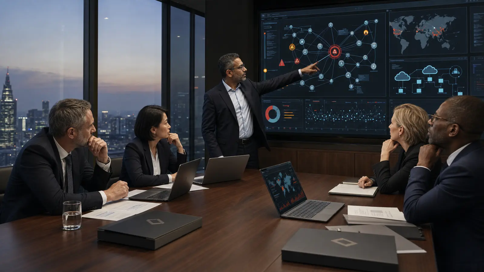 Executive team assessing technological risk in an M&A transaction prior to closing