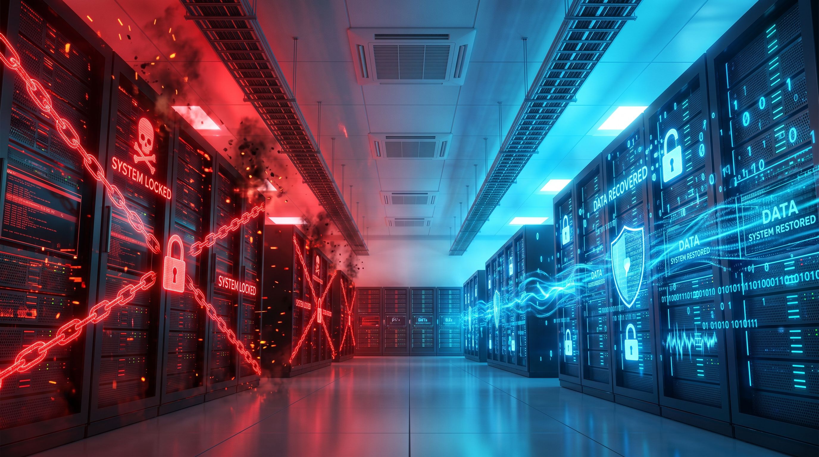 genera imagen 16:9 para IDCF Cloud ransomware: 194 of 495 IDC Frontier customers may recover their snapshots