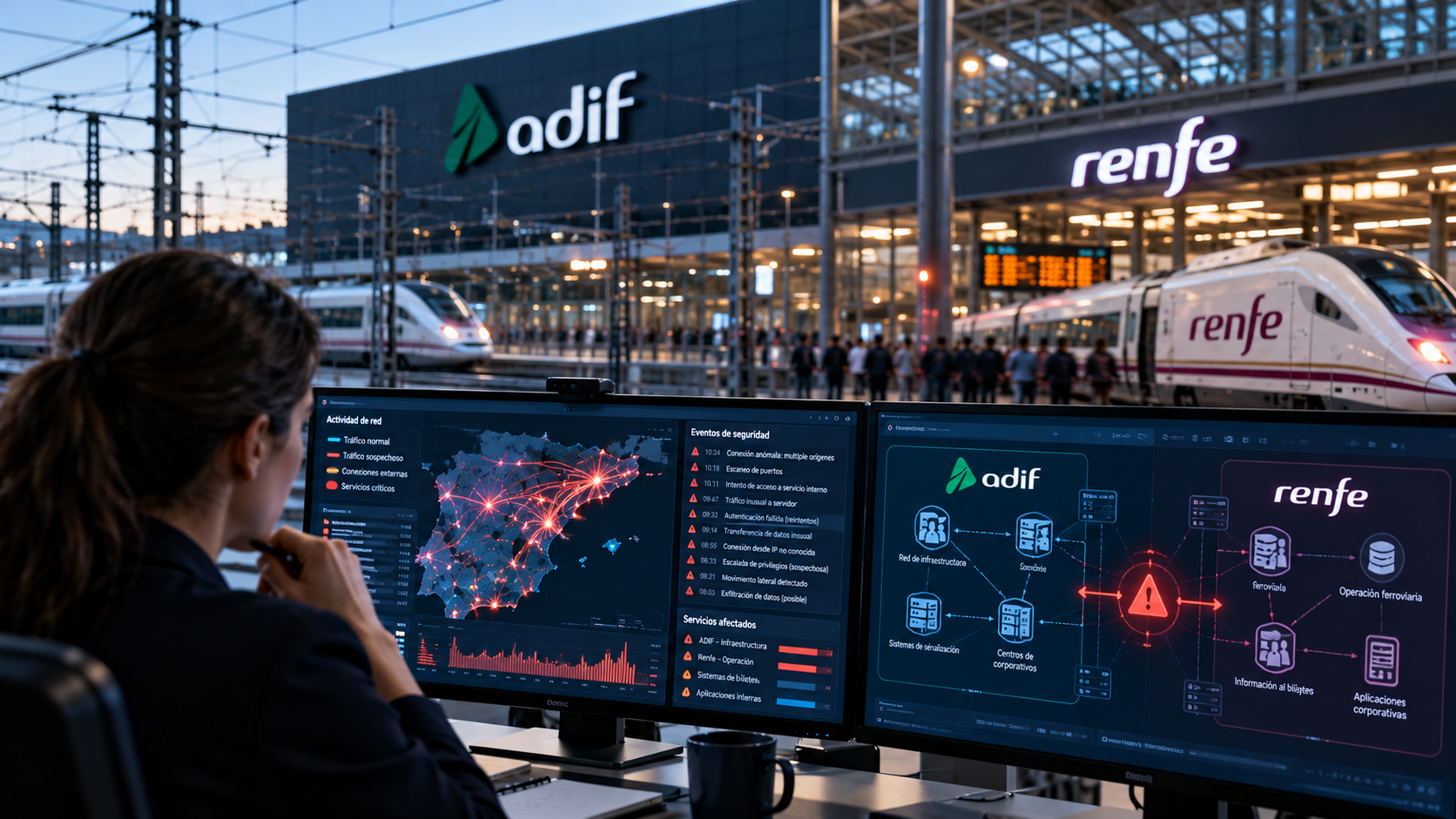 Ciberataque a Adif y Renfe