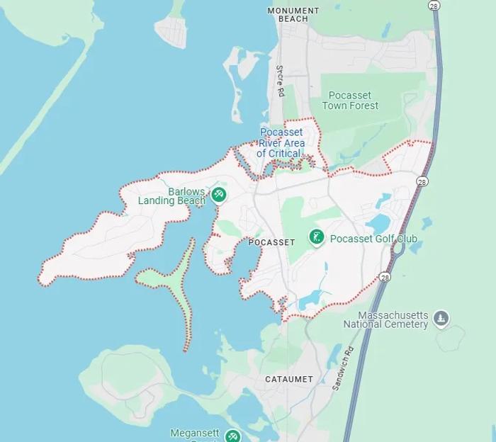 Pocasset service area map