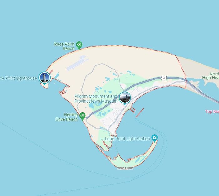 Provincetown service area map
