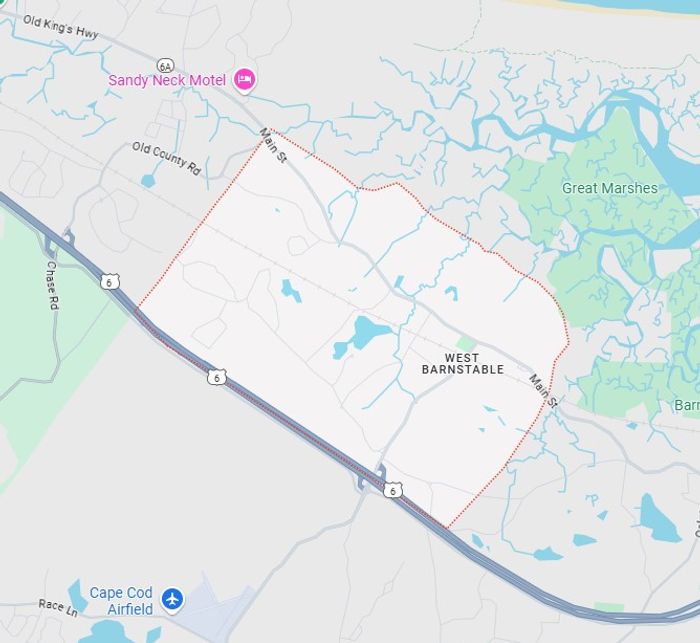 West Barnstable service area map