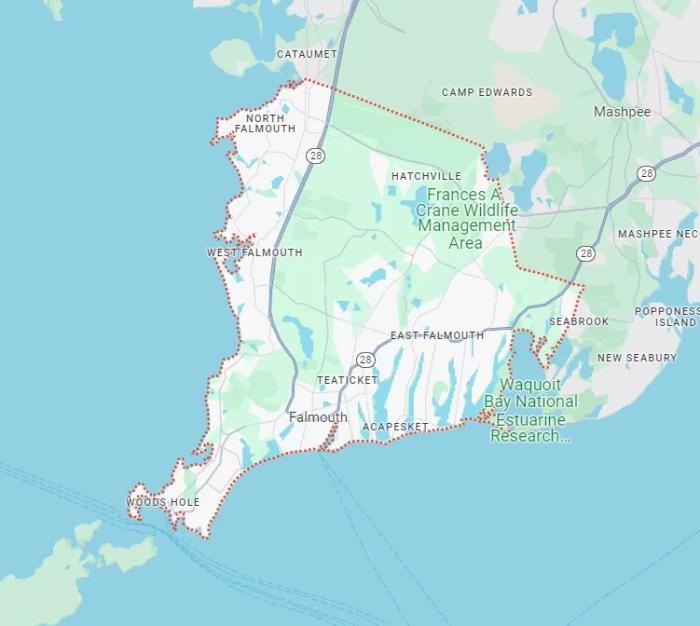 Falmouth service area map