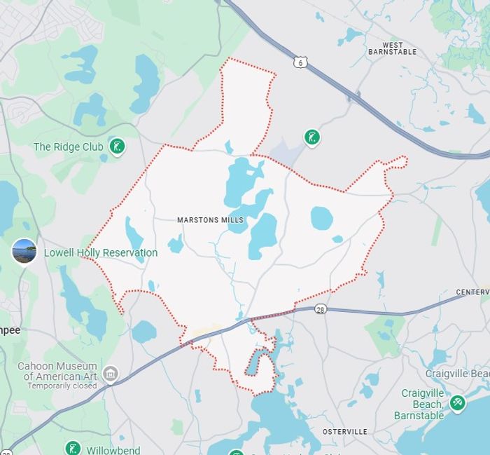 Marstons Mills service area map