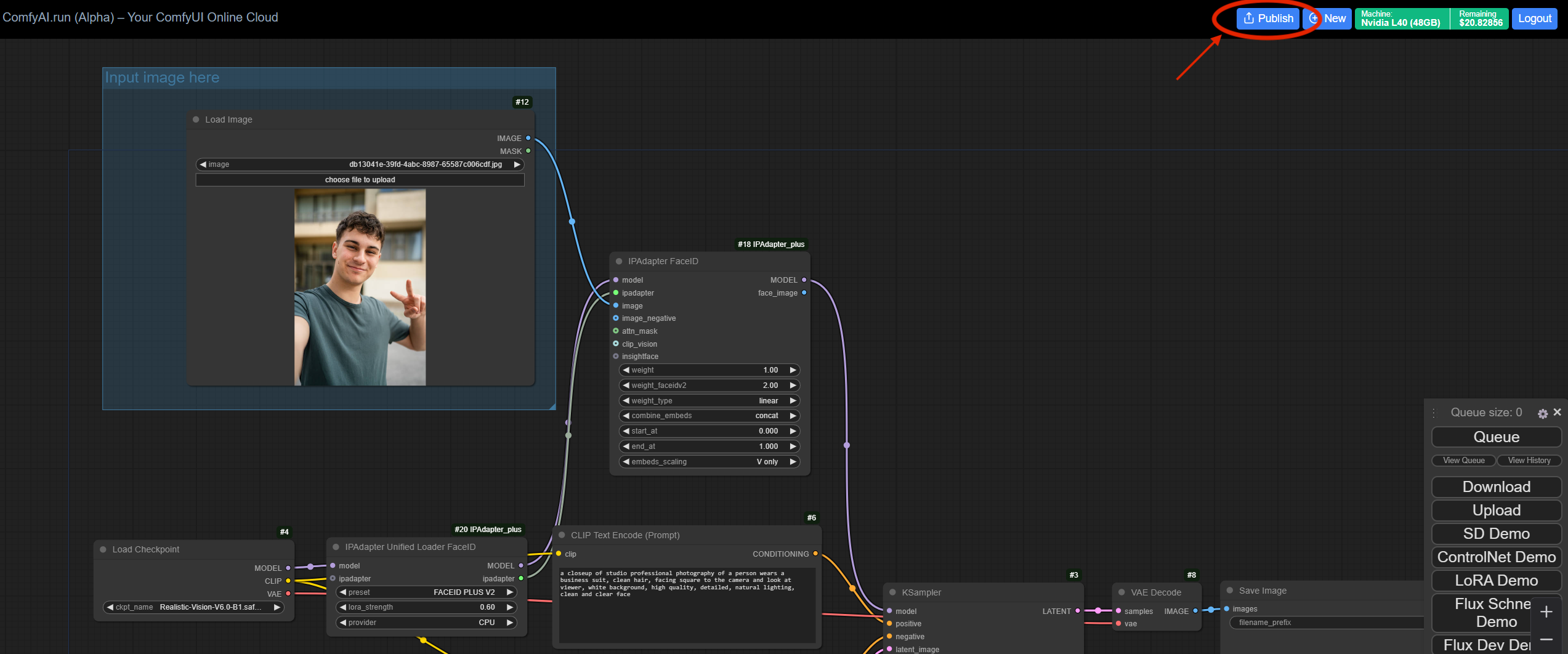 2. Customize App Name, Nodes and Fields – Enter your application name, then select which nodes will serve as user inputs and outputs, and give them user-friendly labels. You can also drag and drop the nodes to organize your application layout. Once complete, click “Submit” to proceed to the next step.