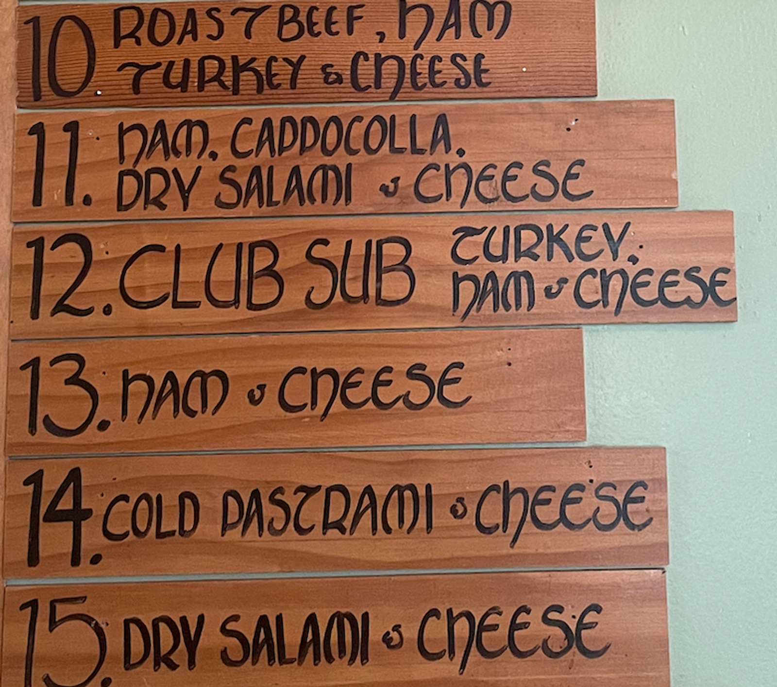 Cafe Menu