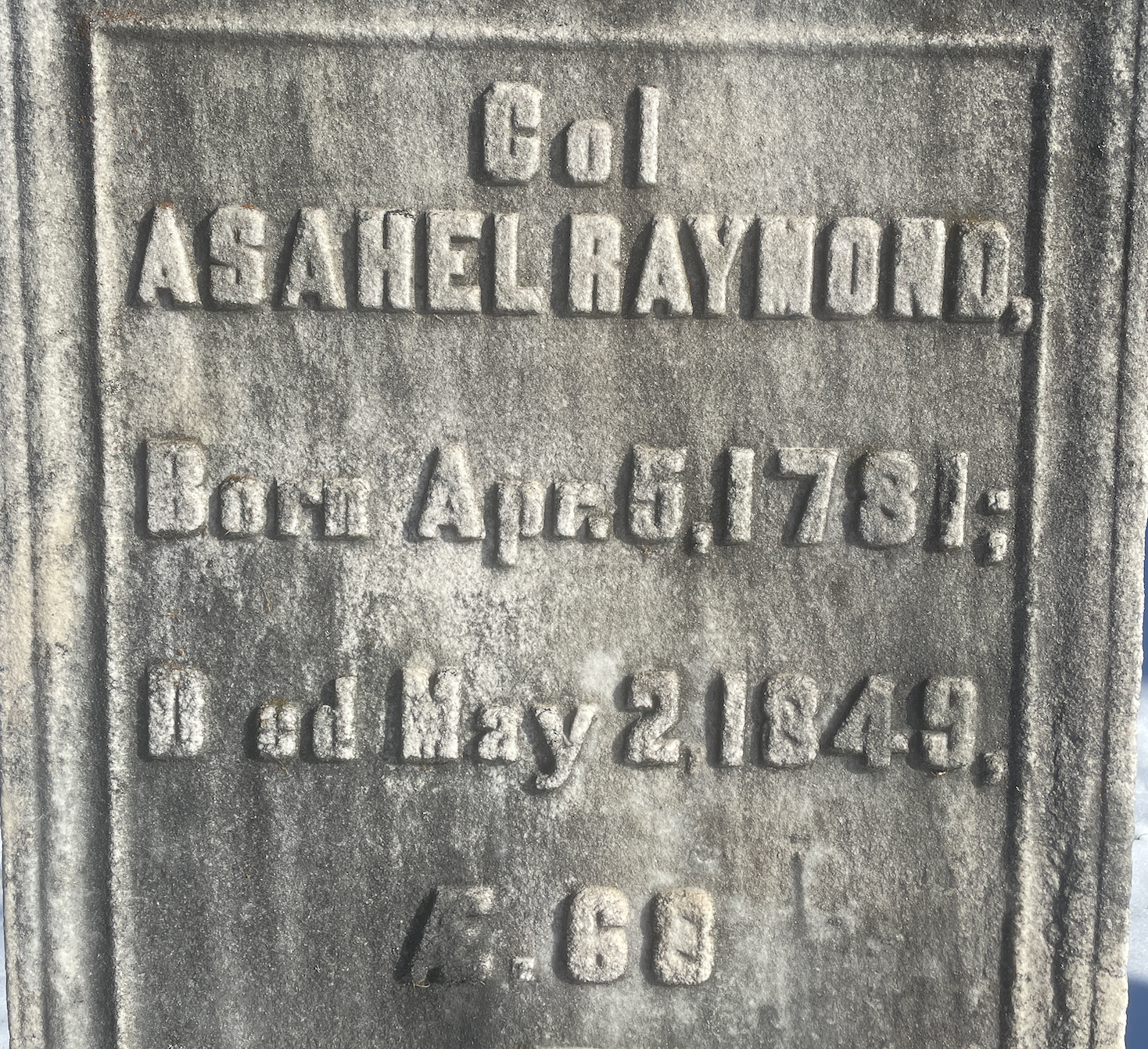 The Grave of Col. Asahel Raymond (1849)