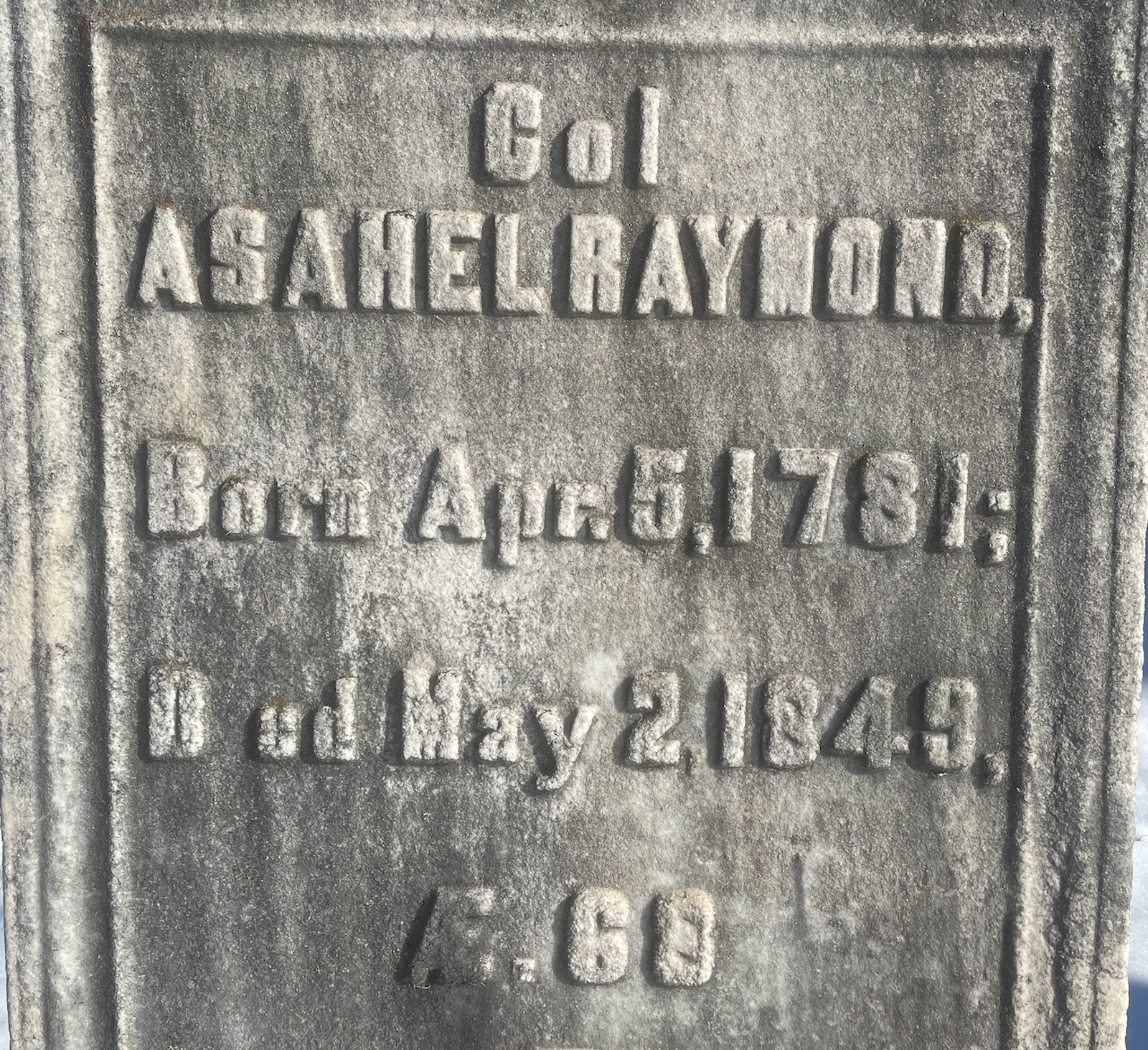 The Grave of Col. Asahel Raymond (1849)