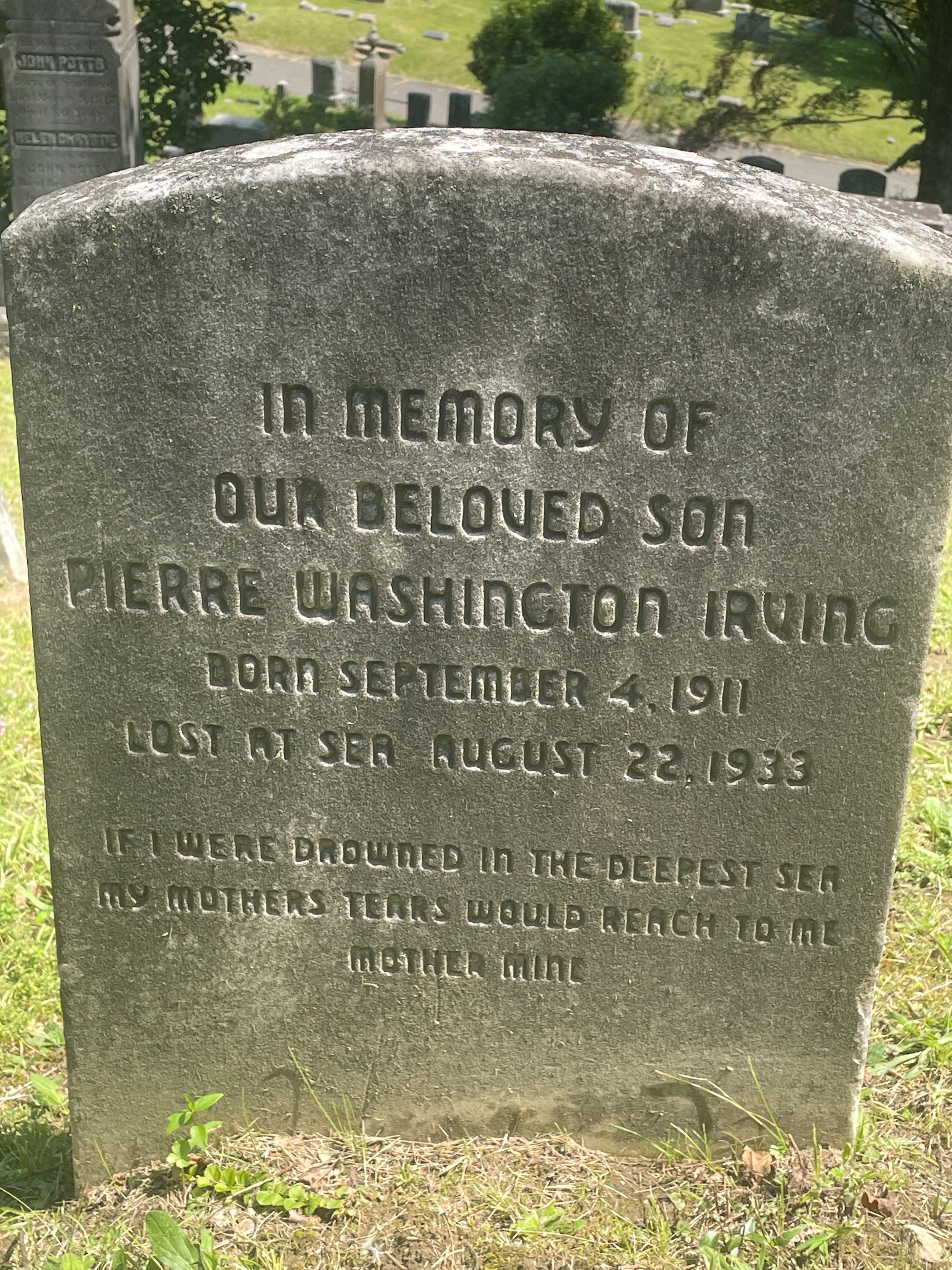The Grave of Pierre Washington Irving (1933)