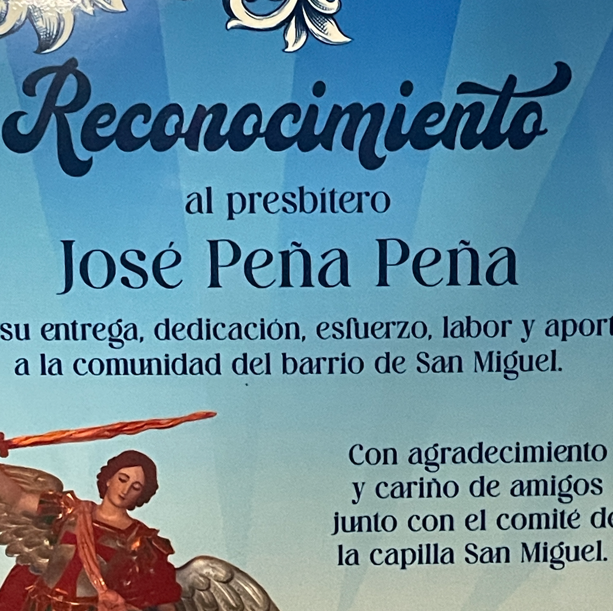Reconocimiento al presbitero