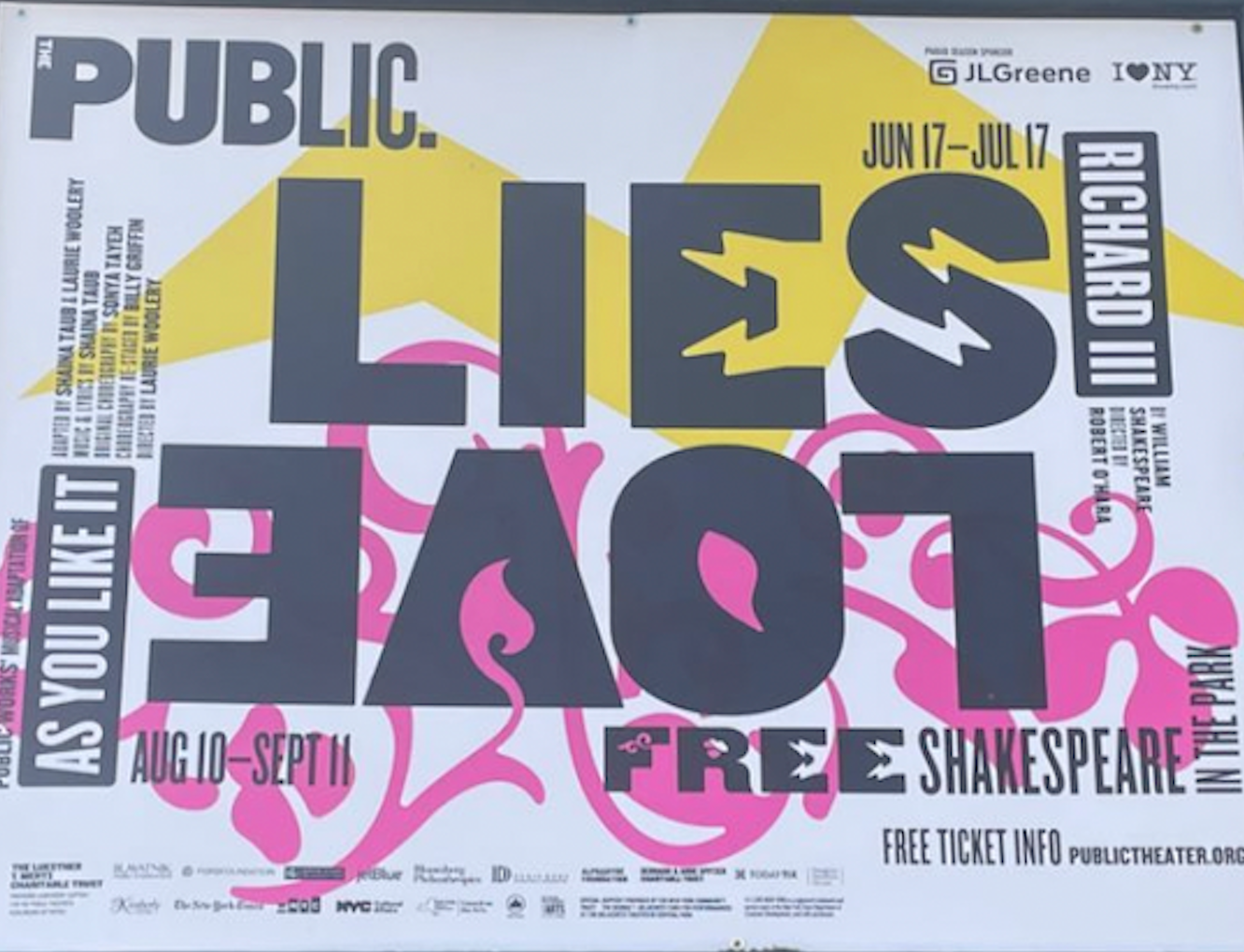 Shakespeare in the Park Advert.
