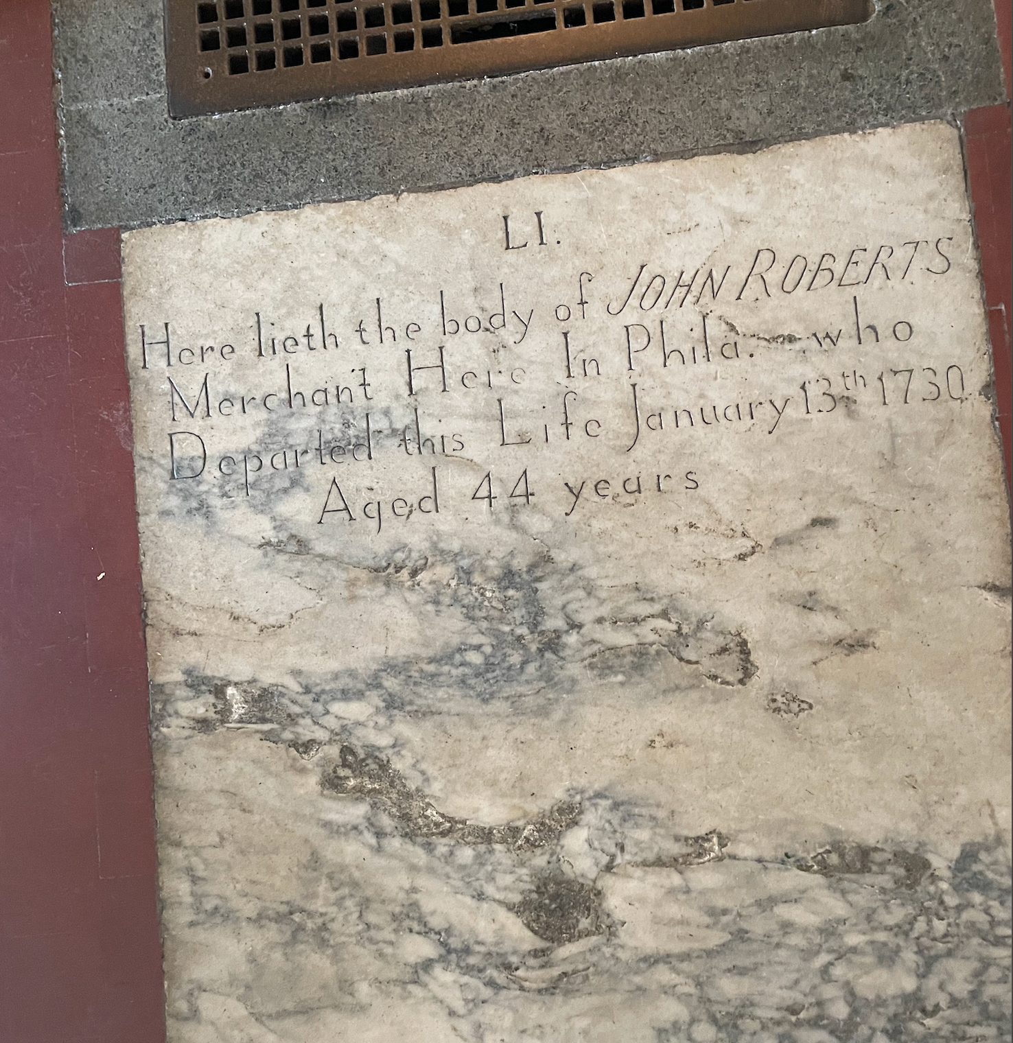 The Grave of John Robert (1730)
