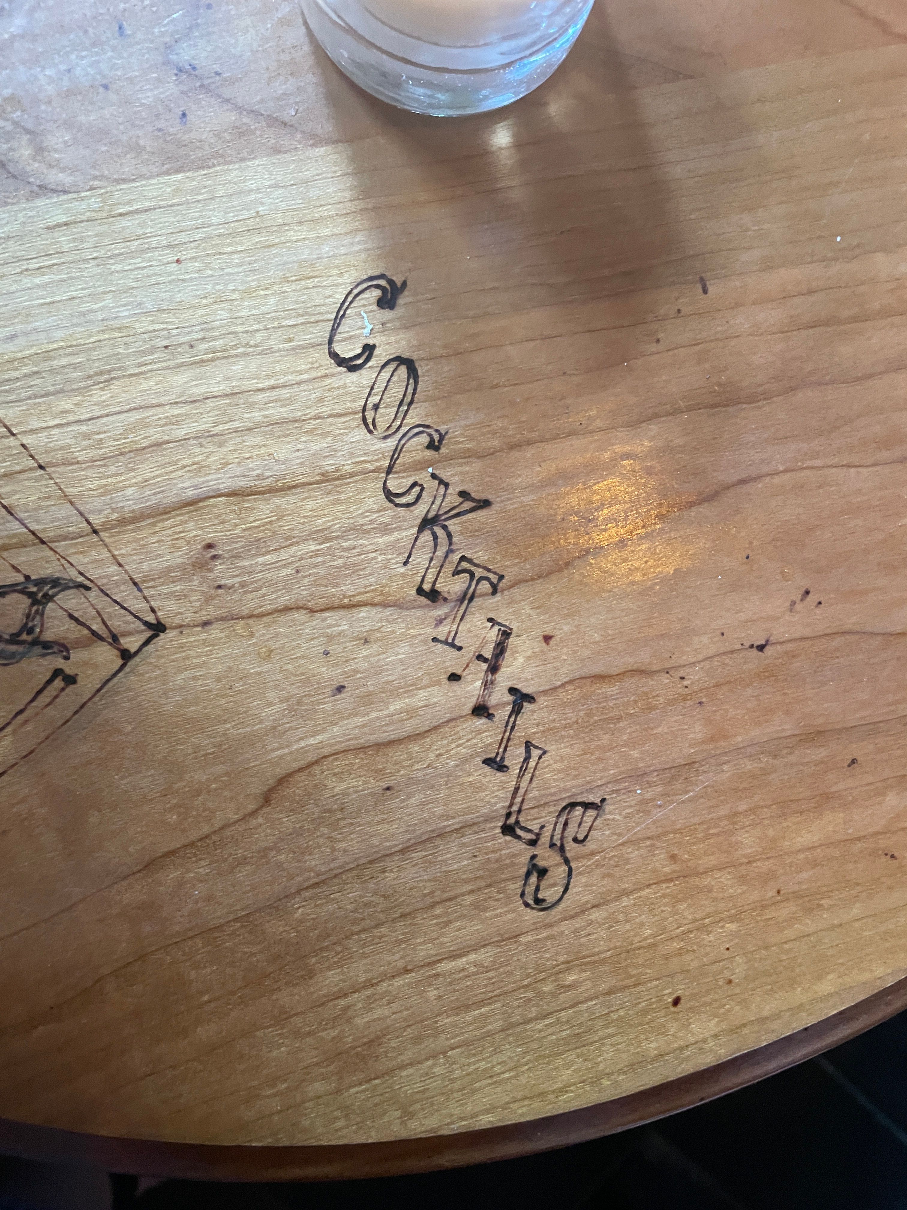 Wood Burning on Table