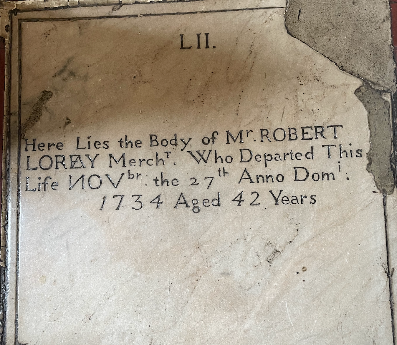 The Grave of Mr. Robert Loræy