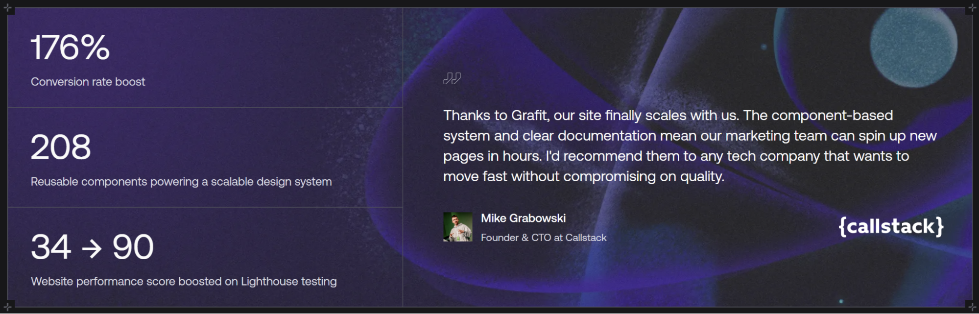 Testimonial from Mike Grabowski, CTO at Callstack.