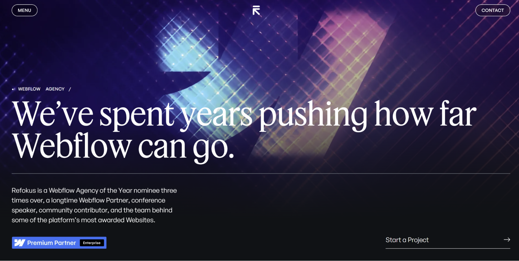 Refokus Webflow agency website homepage