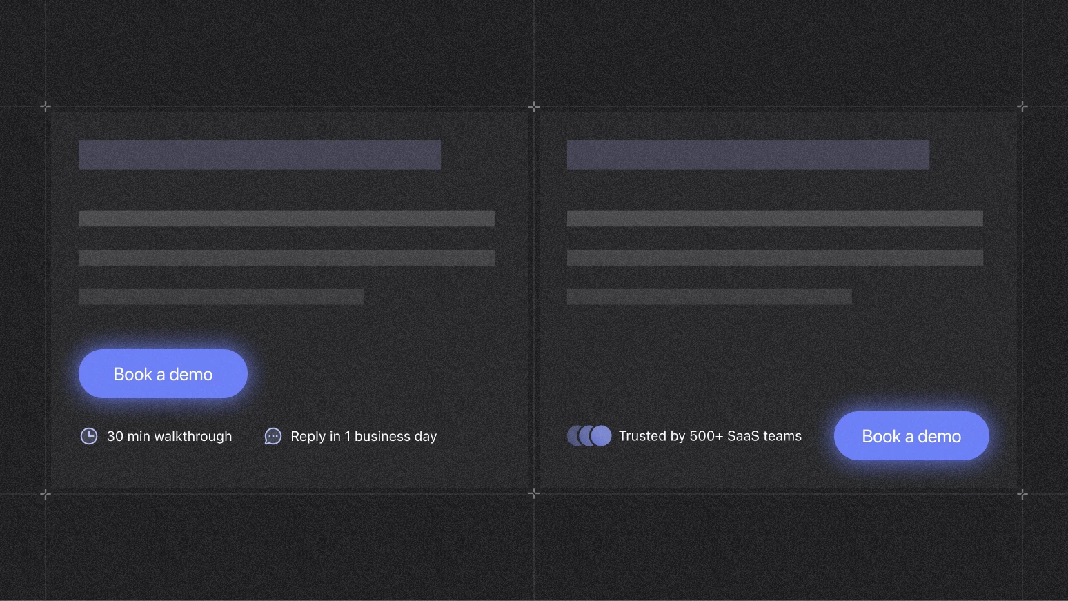 Primary CTA with a short reassurance line and a customer proof point beside it