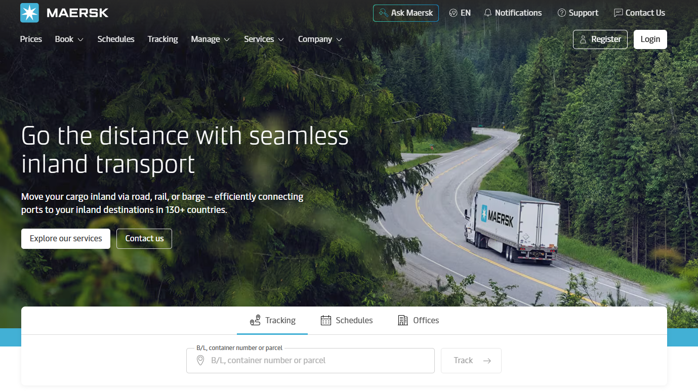 Maersk homepage