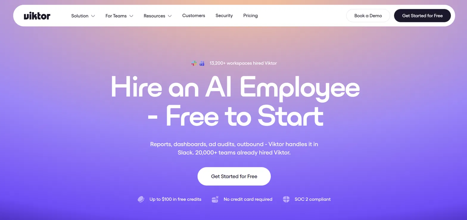 Victor AI website homepage