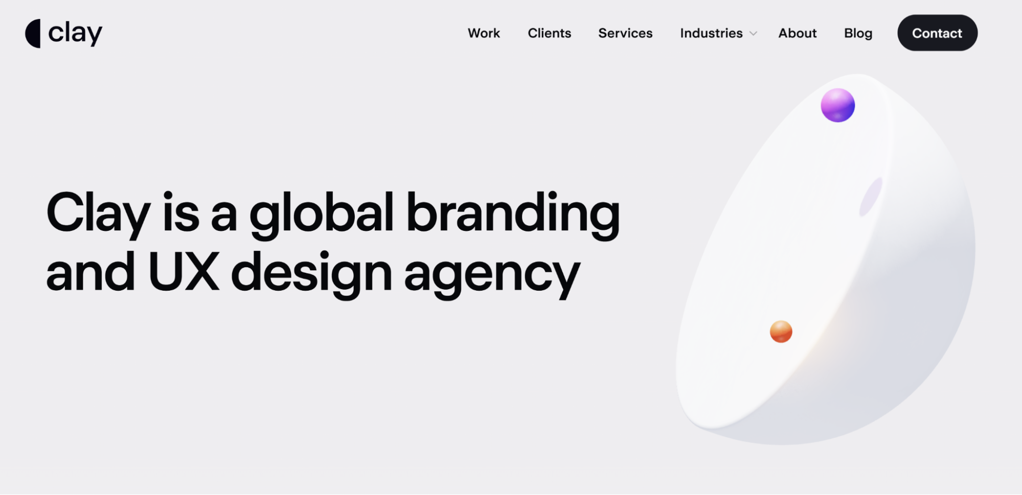 Screenshot of the Clay agency homepage
