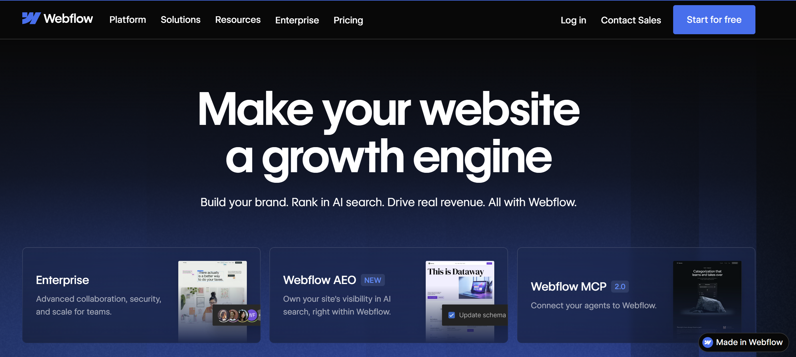 Webflow homepage 