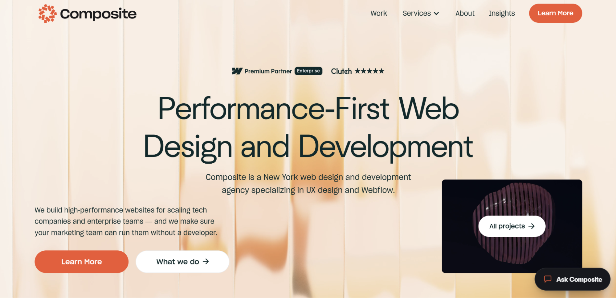 Screenshot of Composite's homepage