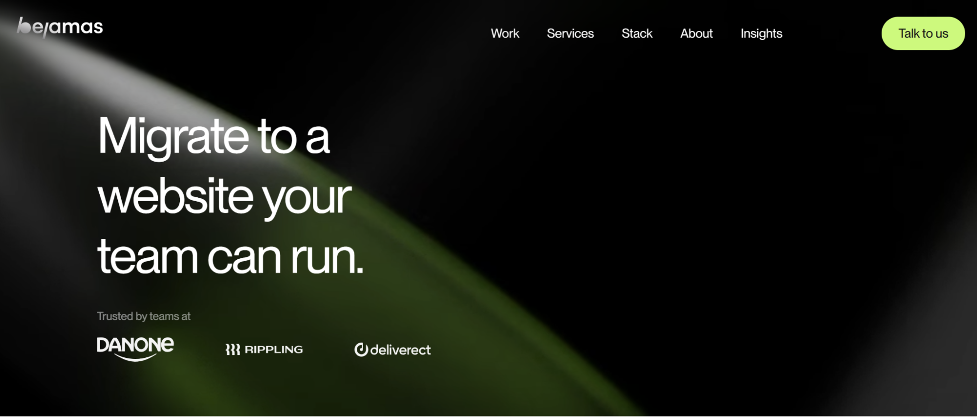 Bejamas website homepage