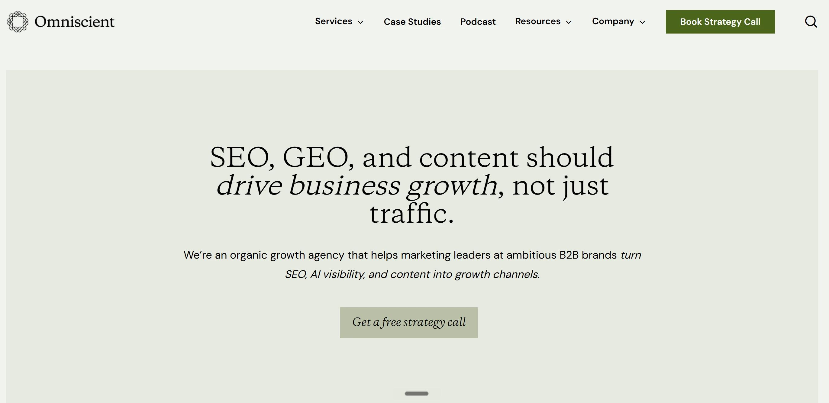 Omniscient Digital, B2B SaaS organic growth and GEO agency
