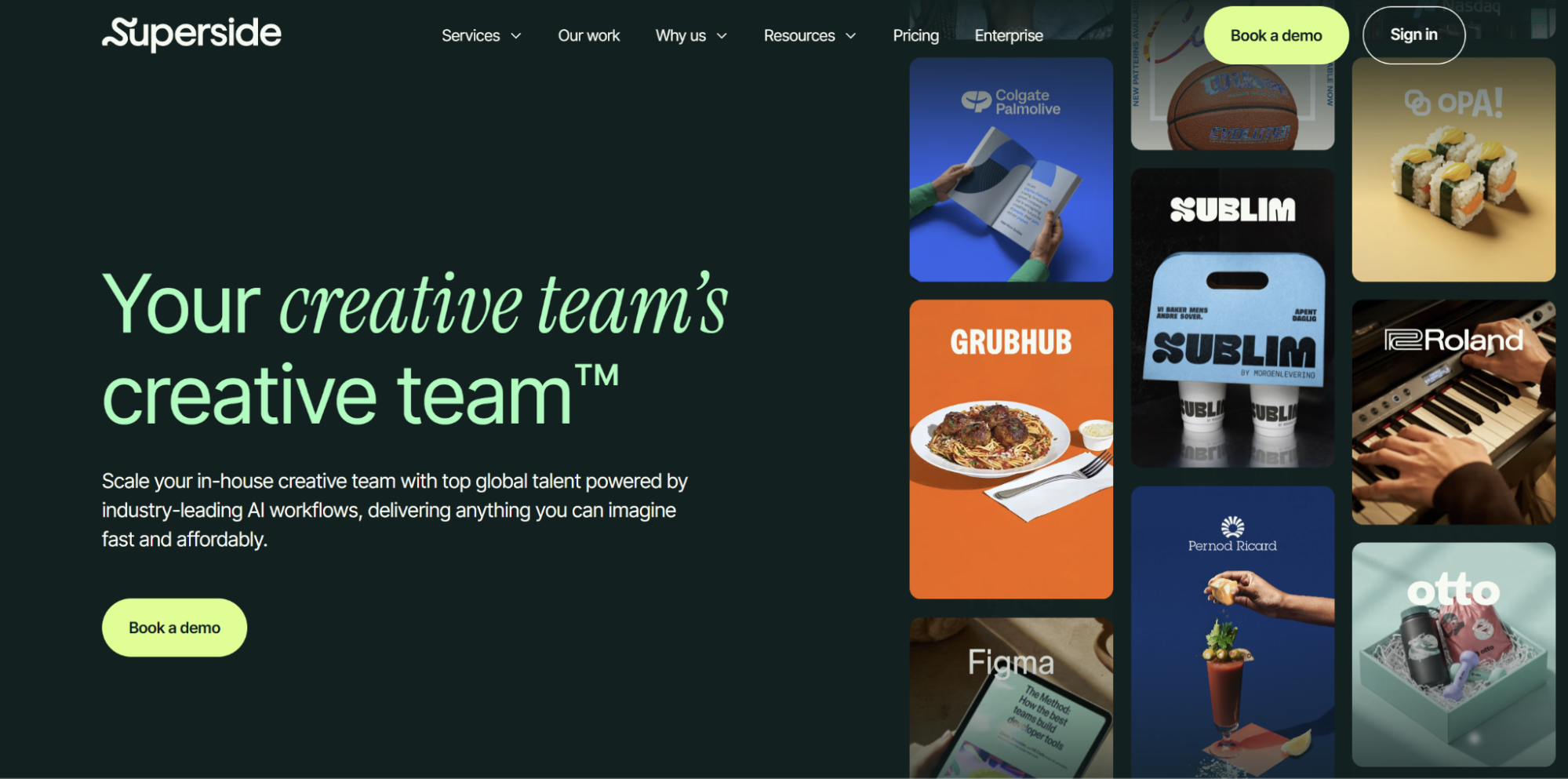 Superside website homepage
