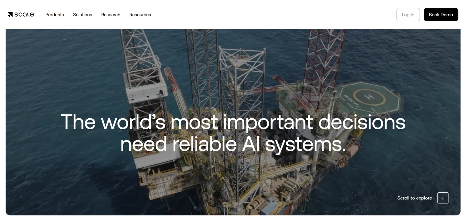 Scale AI homepage
