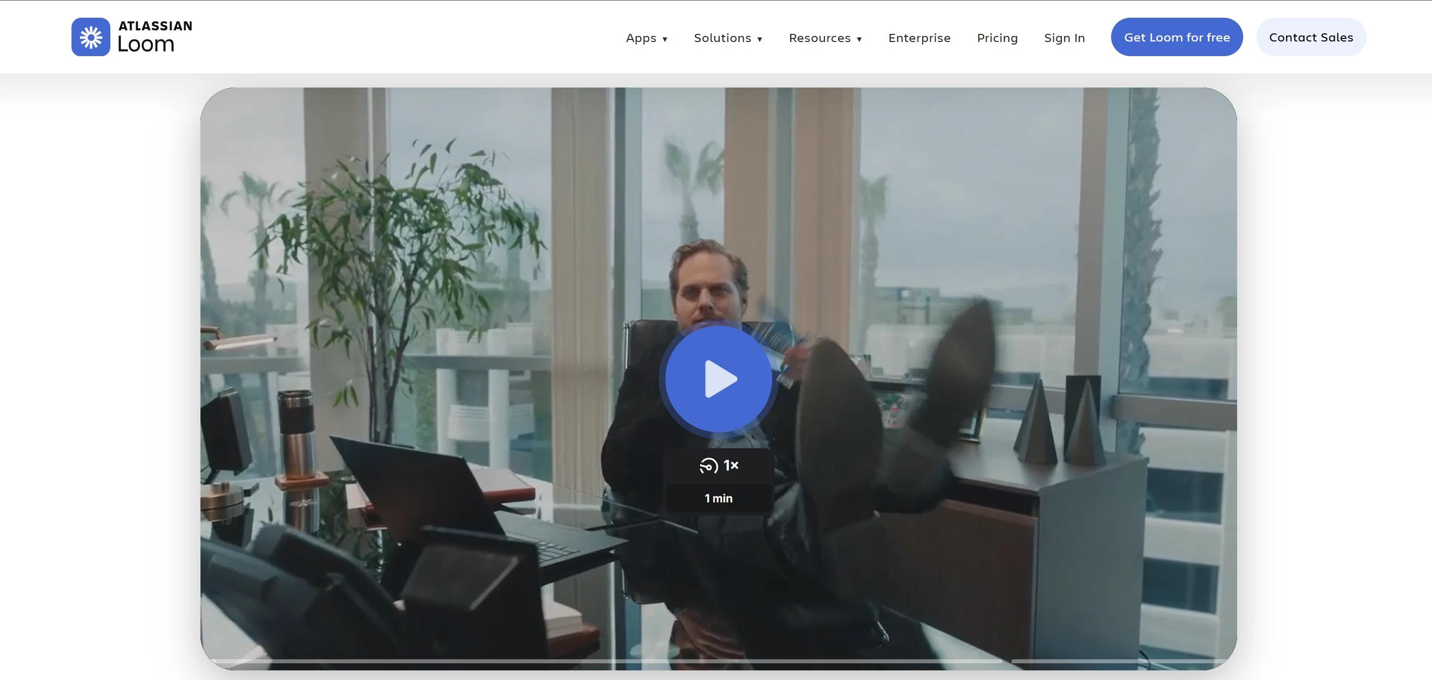 Loom homepage with looping product video as the hero visual