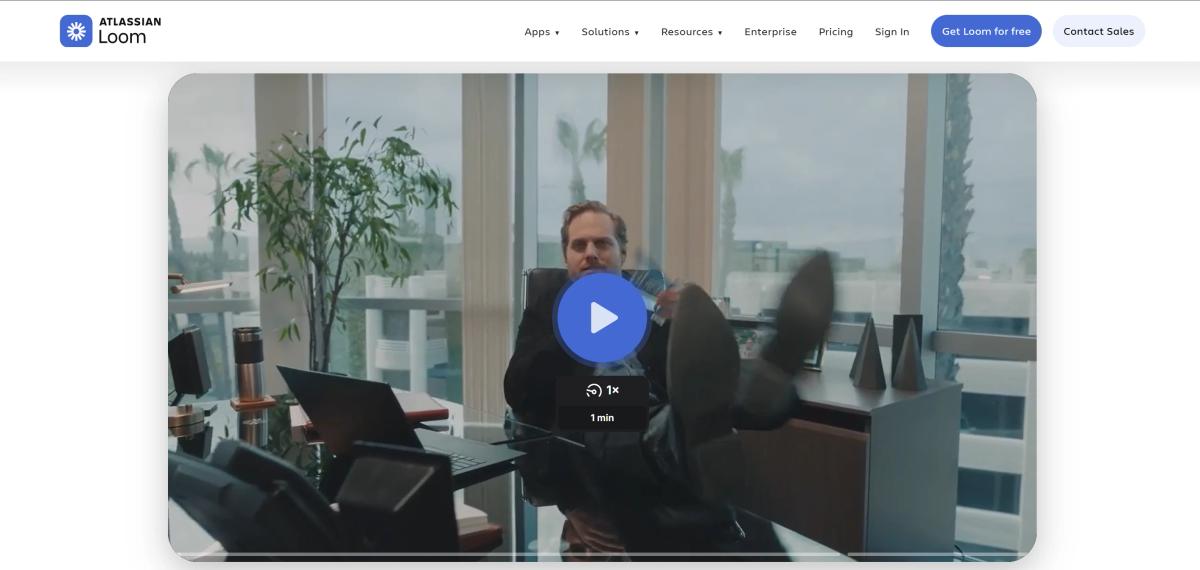 Loom homepage with looping product video as the hero visual