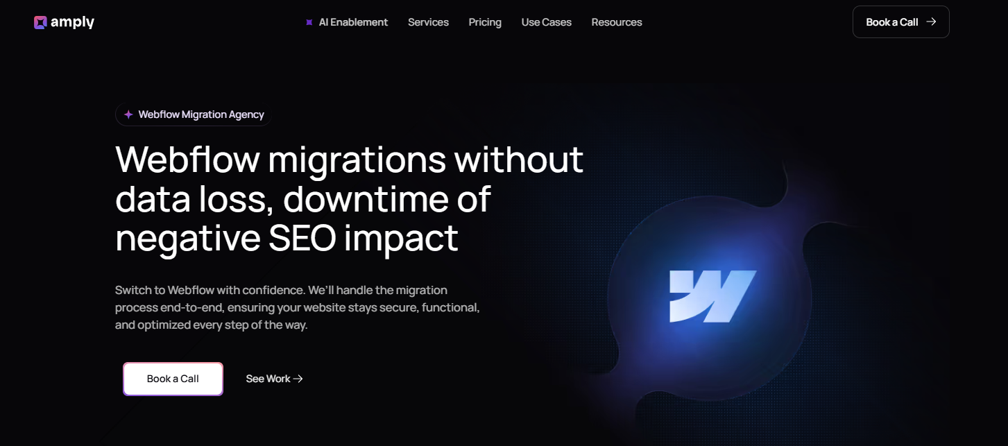 Amply website hero section