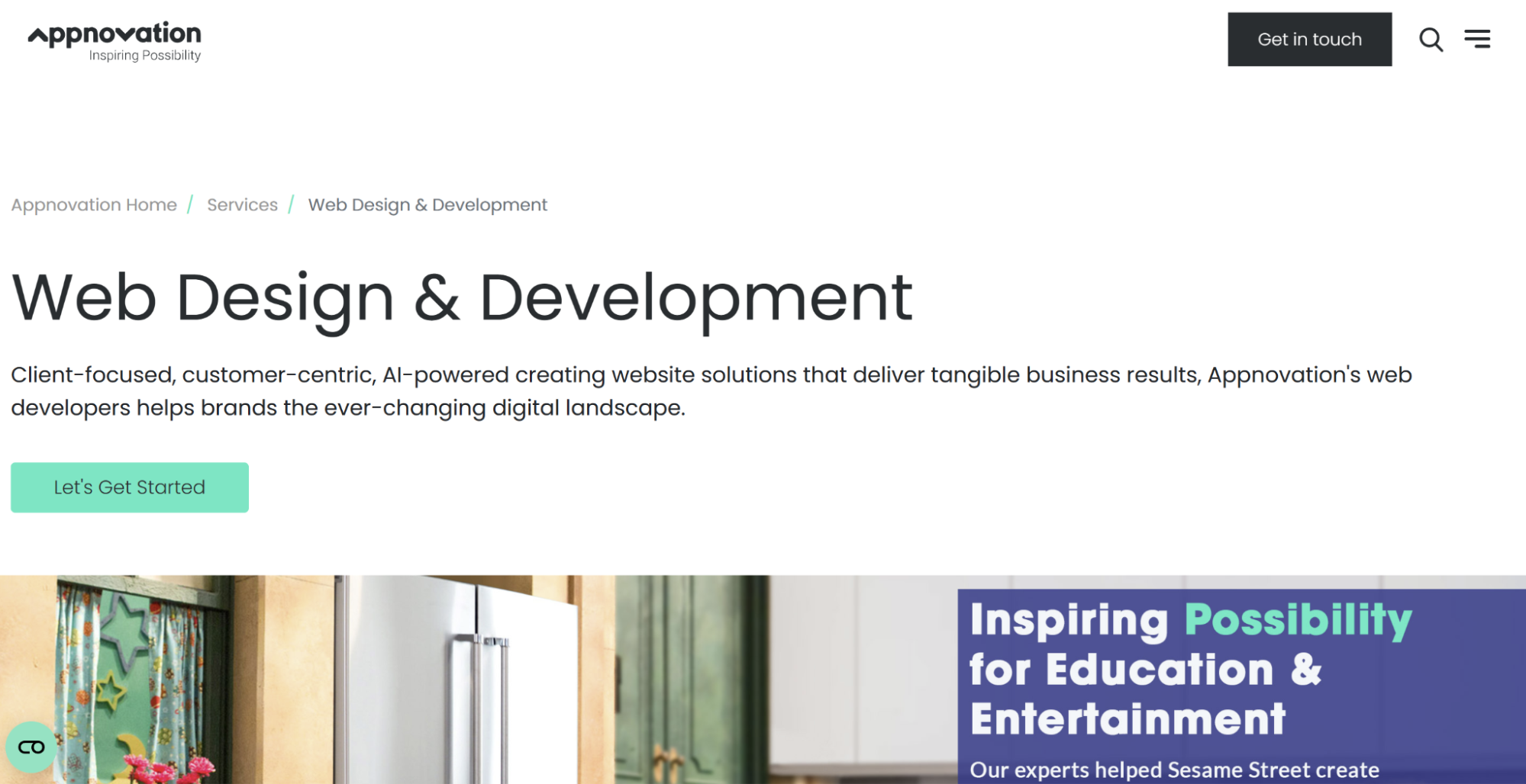 Appnovation website homepage