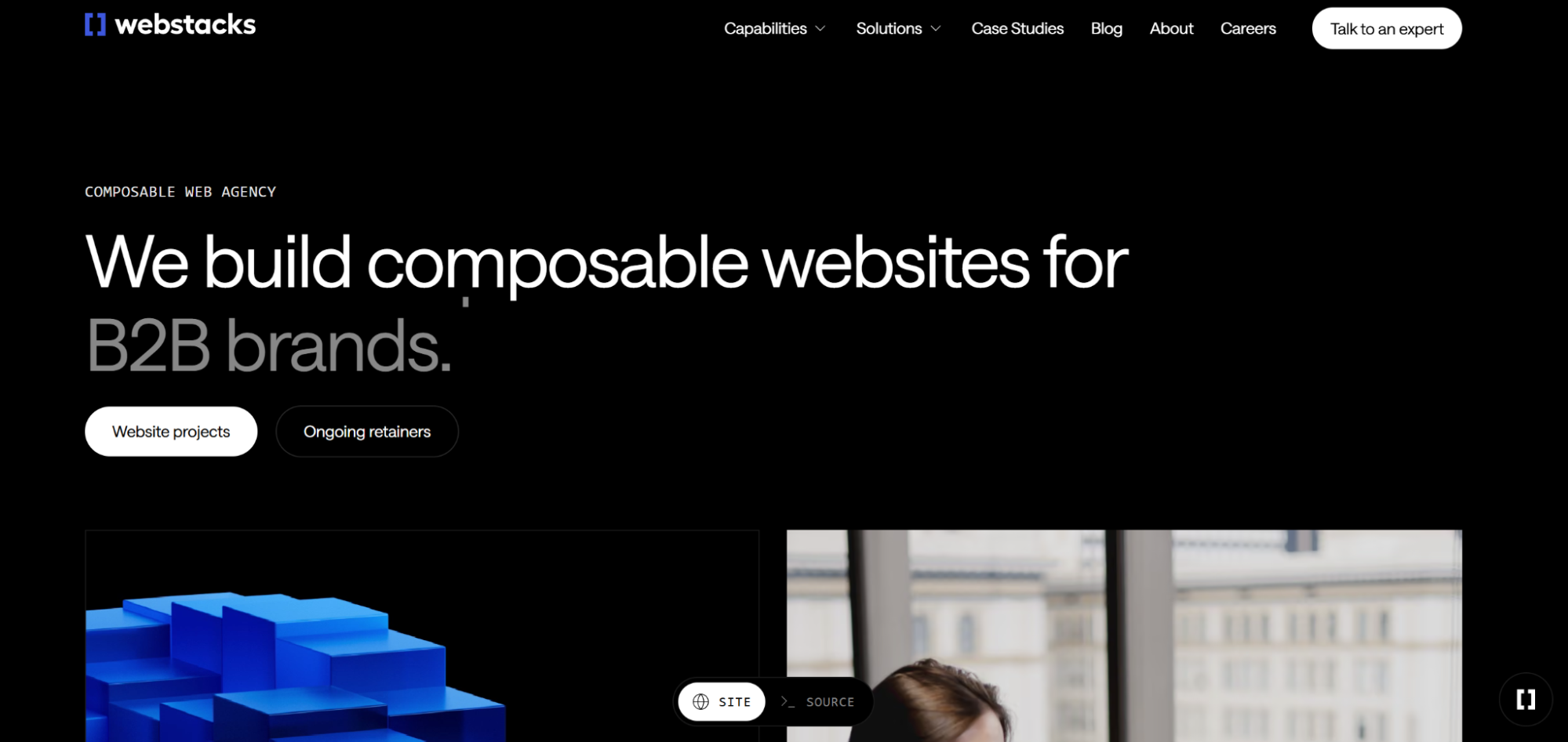 Screenshot of the Webstacks website homepage