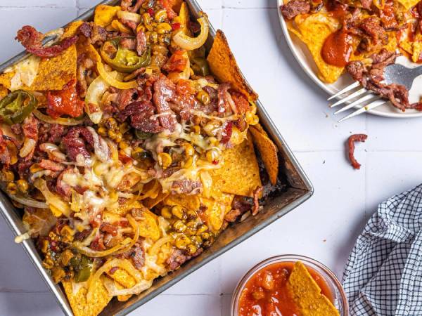 Nachos med biffsnadder