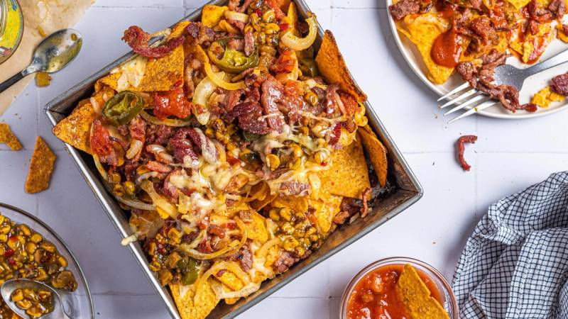 Nachos med biffsnadder