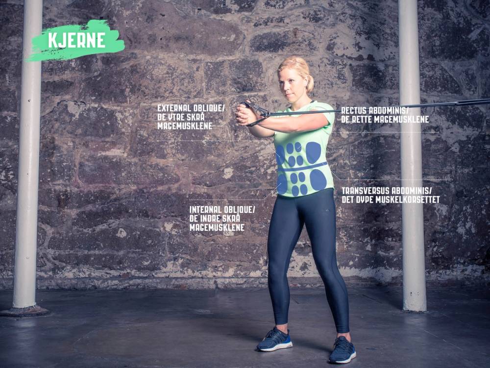 En person utfører en styrkeøvelse med manualer som trener brystmusklene, skuldrene og armene i et treningsstudio.