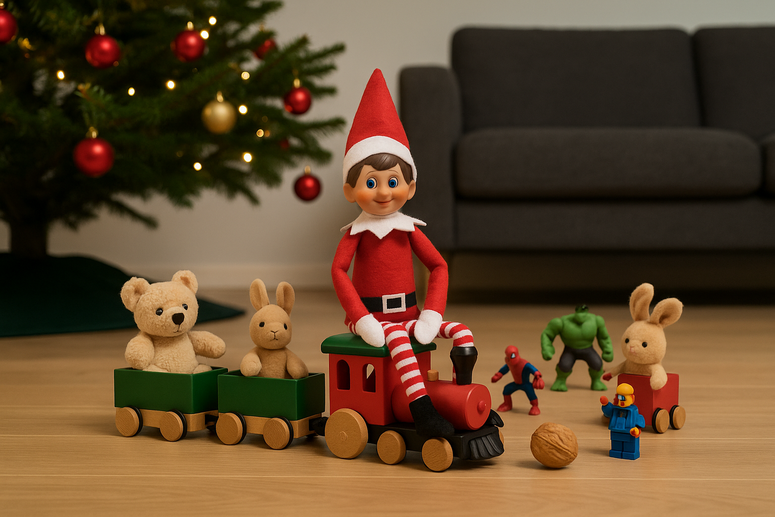 Rampenissen kjører leketog