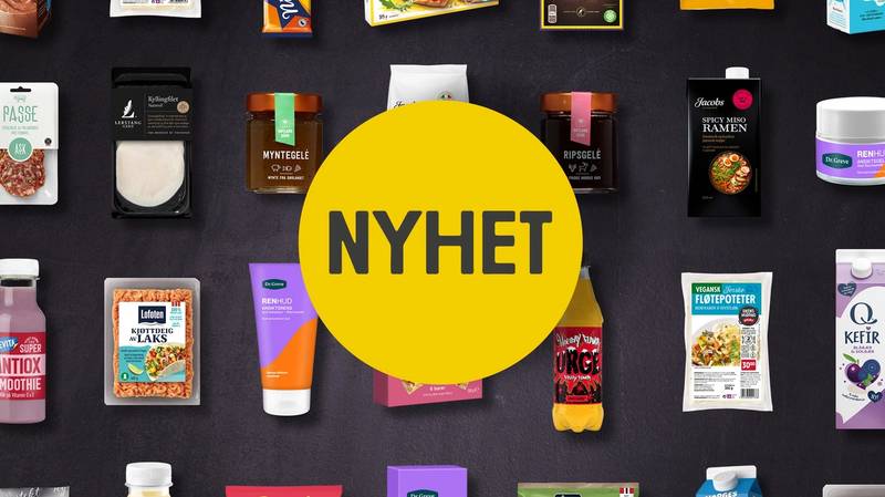 Forside av en avis med overskriften 'Nyheter 2021 høst' og ulike artikler og bilder, med en stor gul sirkel med teksten 'NYHET' i midten.
