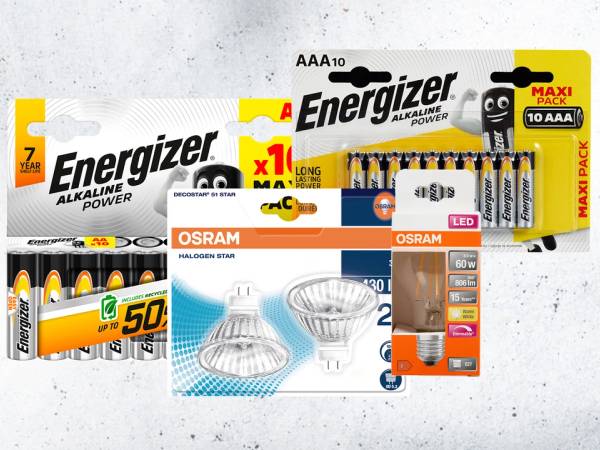 Lyspærer og batterier.