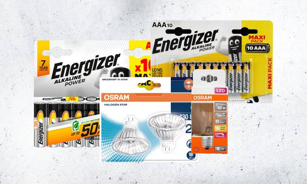 Lyspærer og batterier.