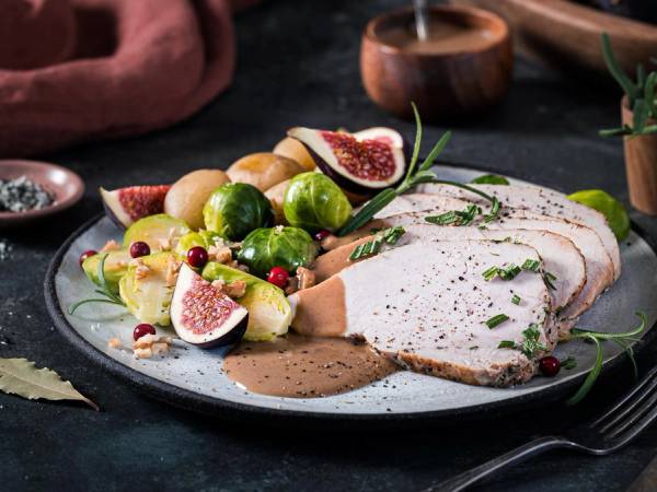 Kalkunfilet på tallerken