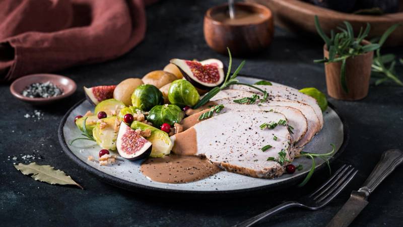 Kalkunfilet på tallerken