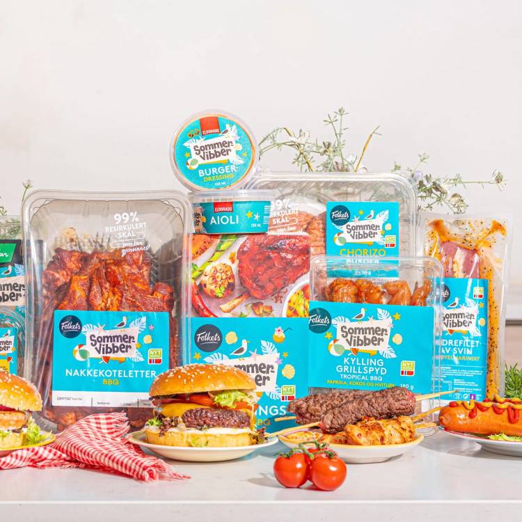 Et utvalg grillprodukter fra Sommervibber.