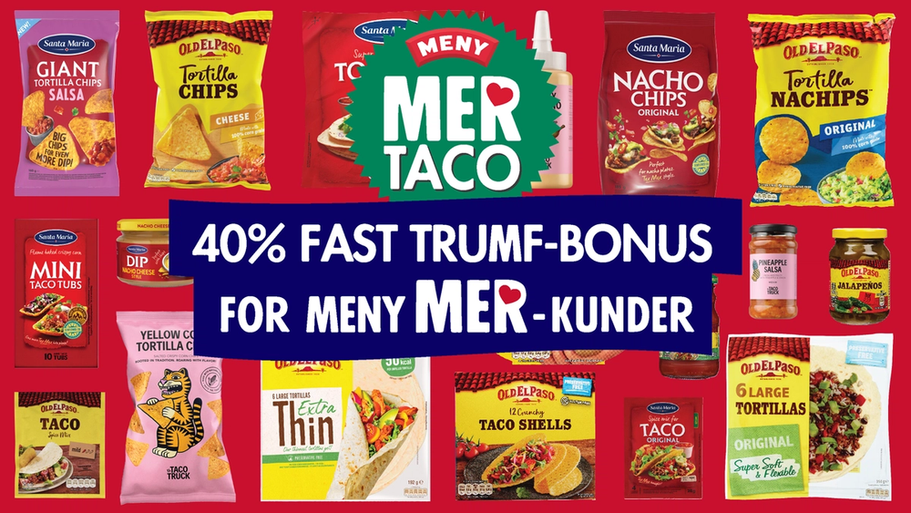 40% fast Trumf-bonus på tacoprodukter for MENY MER-kunder