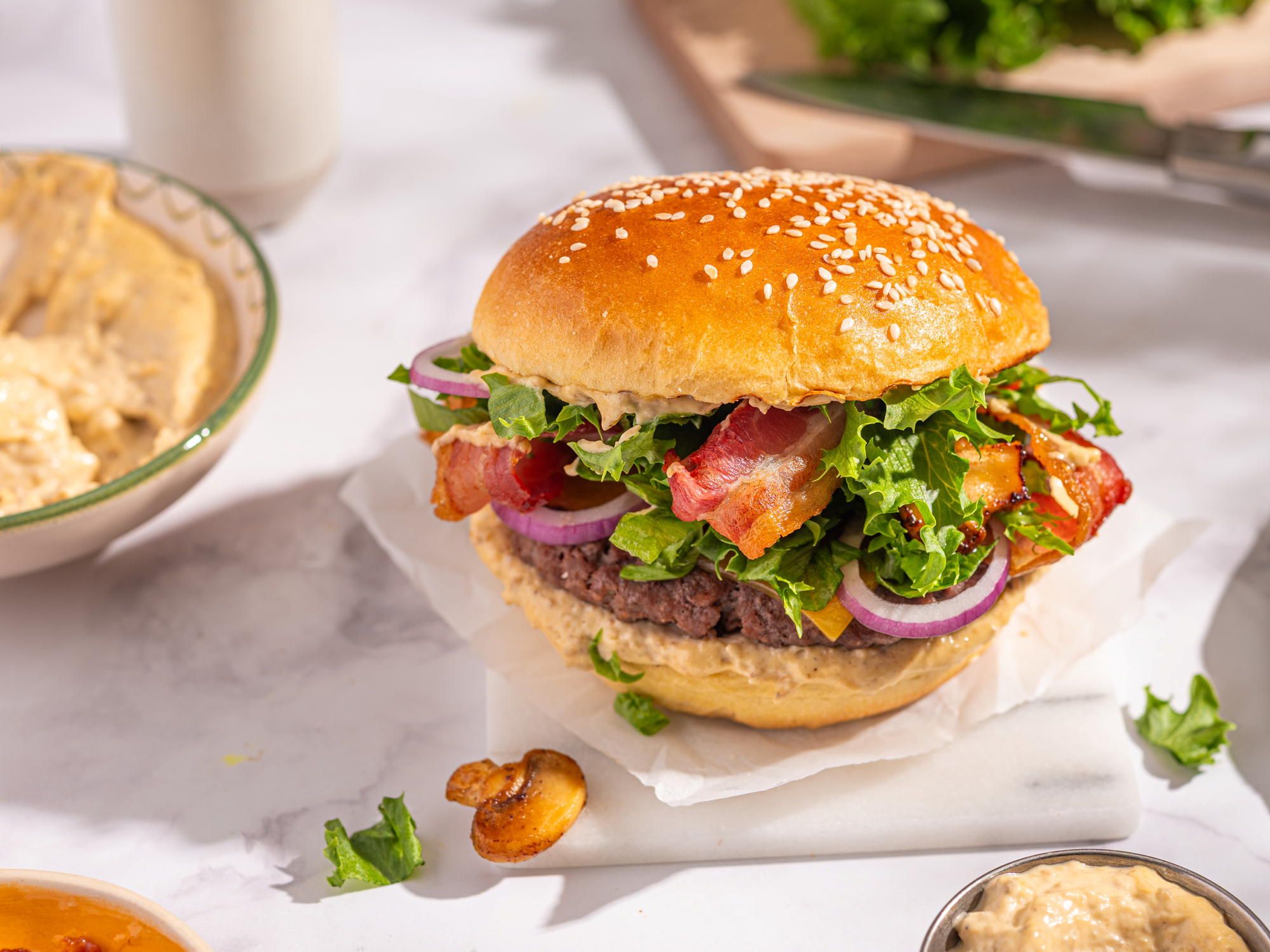 Umami majones sopp Burger