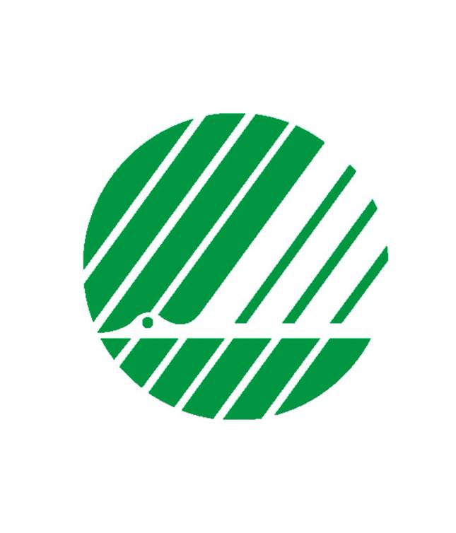 Svanemerket logo med grønne og hvite striper i en sirkel, som symbol på miljøvennlighet.