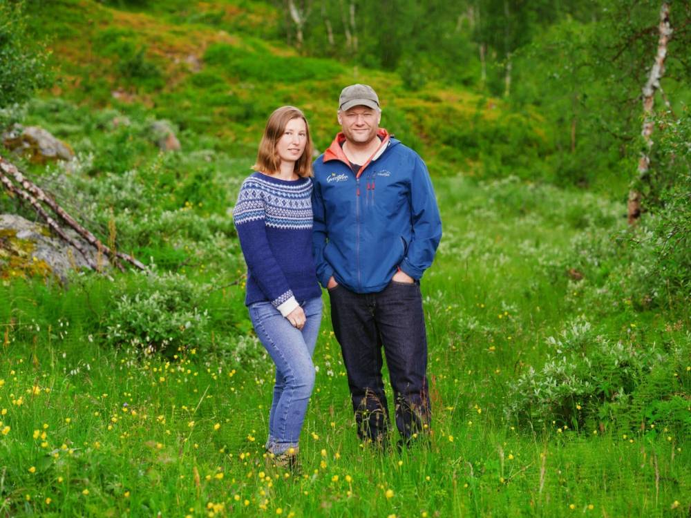 Rakel og Jarle på setervollen ved Guristølen